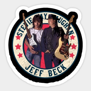Jeff Beck and Stevie Ray Vaughan, circa 1989 Sticker